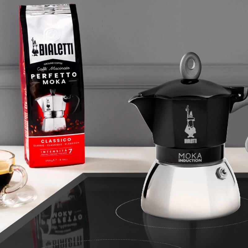 Bialetti New Moka Induction 4 Tassen Schwarz 4 Bialetti New Moka Induction 4 Tassen Schwarz – Bild 2